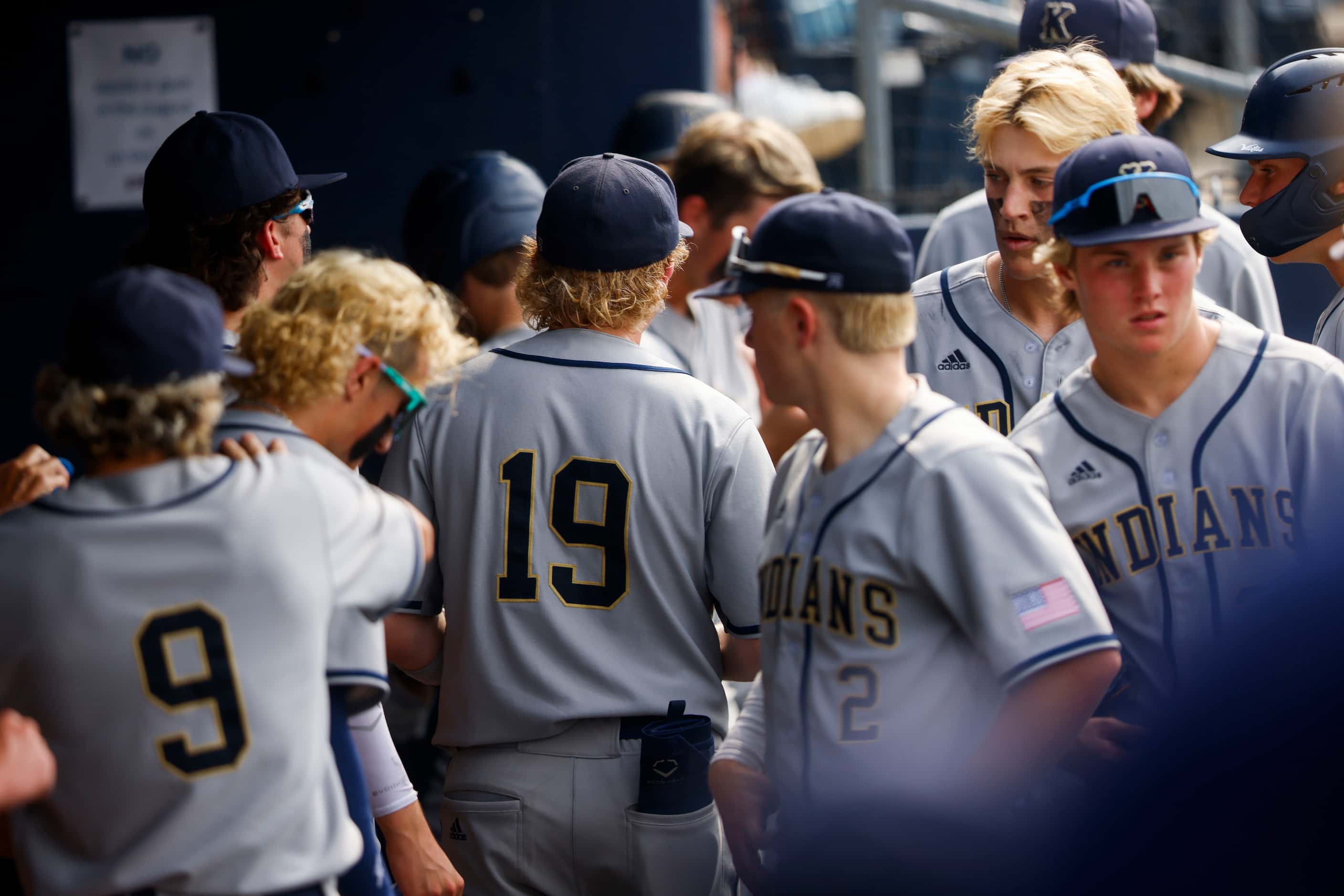Keller players sport matching blonde hair during Game 3 of a best-of-3 Class 6A Region I...