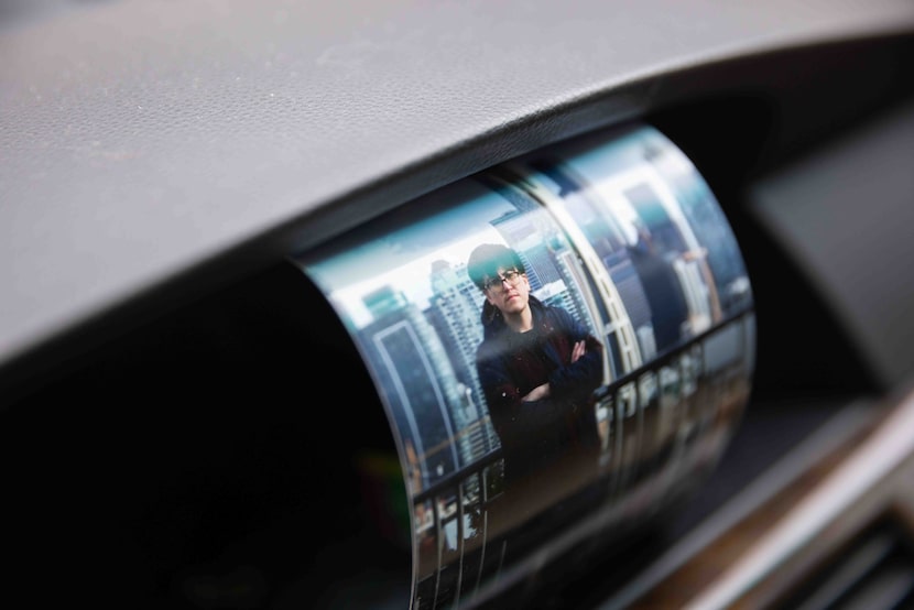 A photo of Stephano Jared Osorio-Vazquez, on the dashboard of the first car he bought in...