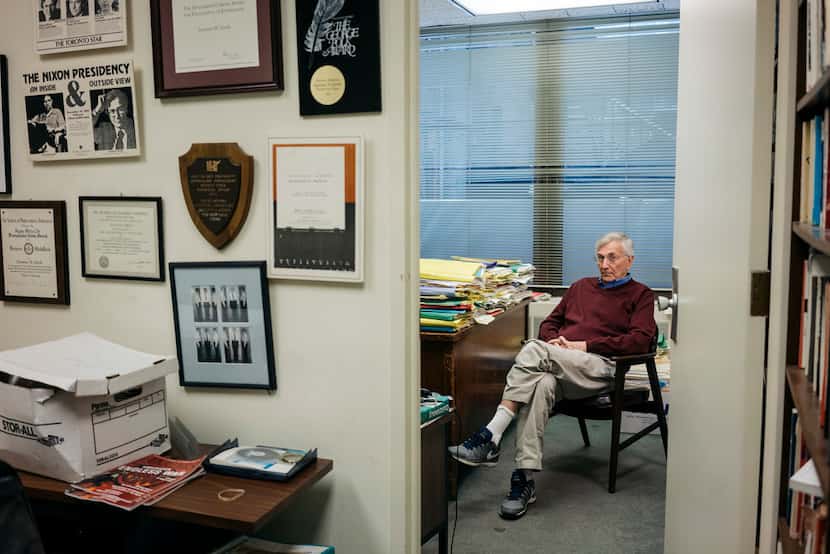 Seymour Hersh, the investigative reporter, sits in his office in Washington in May 2018. 