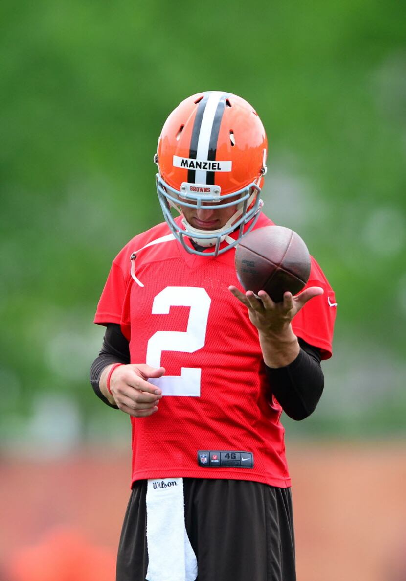 May 28, 2014; Berea, OH, USA; Cleveland Browns quarterback Johnny Manziel (2) during...