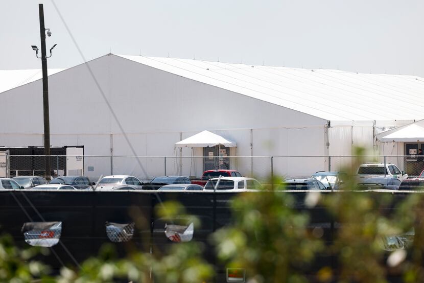 The Donna migrant detention center photographed on April 13, 2022, in Donna, Texas. 