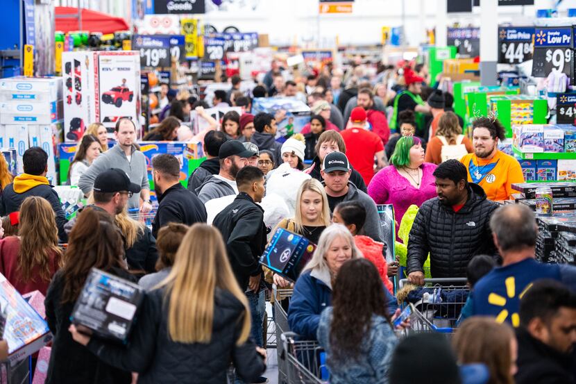On Black Friday in 2019, shoppers packed a Walmart Supercenter in Bentonville, Ark., in...