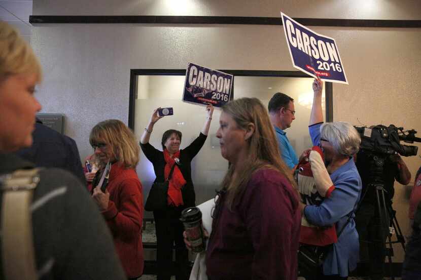  Ben Carson supporters at the DFW Westin in Irving. (Photo by Rose Baca/Dallas Morning News)