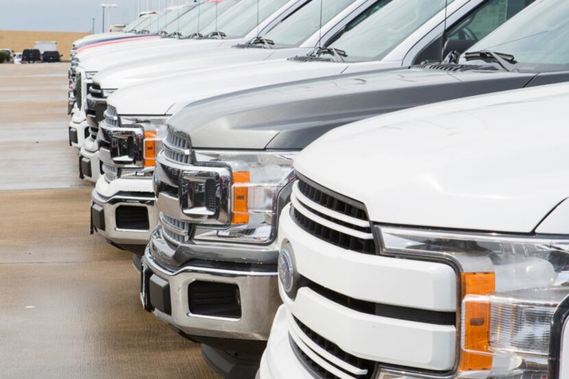 Ford F-150s at a Ford dealership in Weatherford, Texas, Feb. 28, 2018. Conceived for an era...