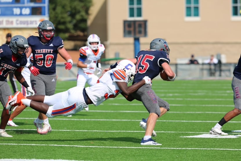 Colleyville Covenant's Enow Etta had 22 sacks as a junior, which led the entire state of Texas.