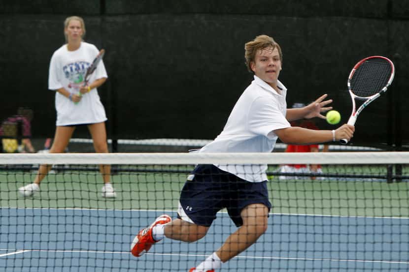 5/1/12  - Connor LaFavre and Margo Taylor of Highland Park won the 4A Mixed Doubles final...