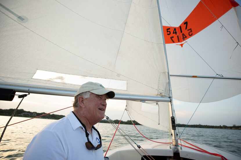 Ralph "Red Dog" Jones sails White Rock Lake on Thursday, August 29, 2019. 