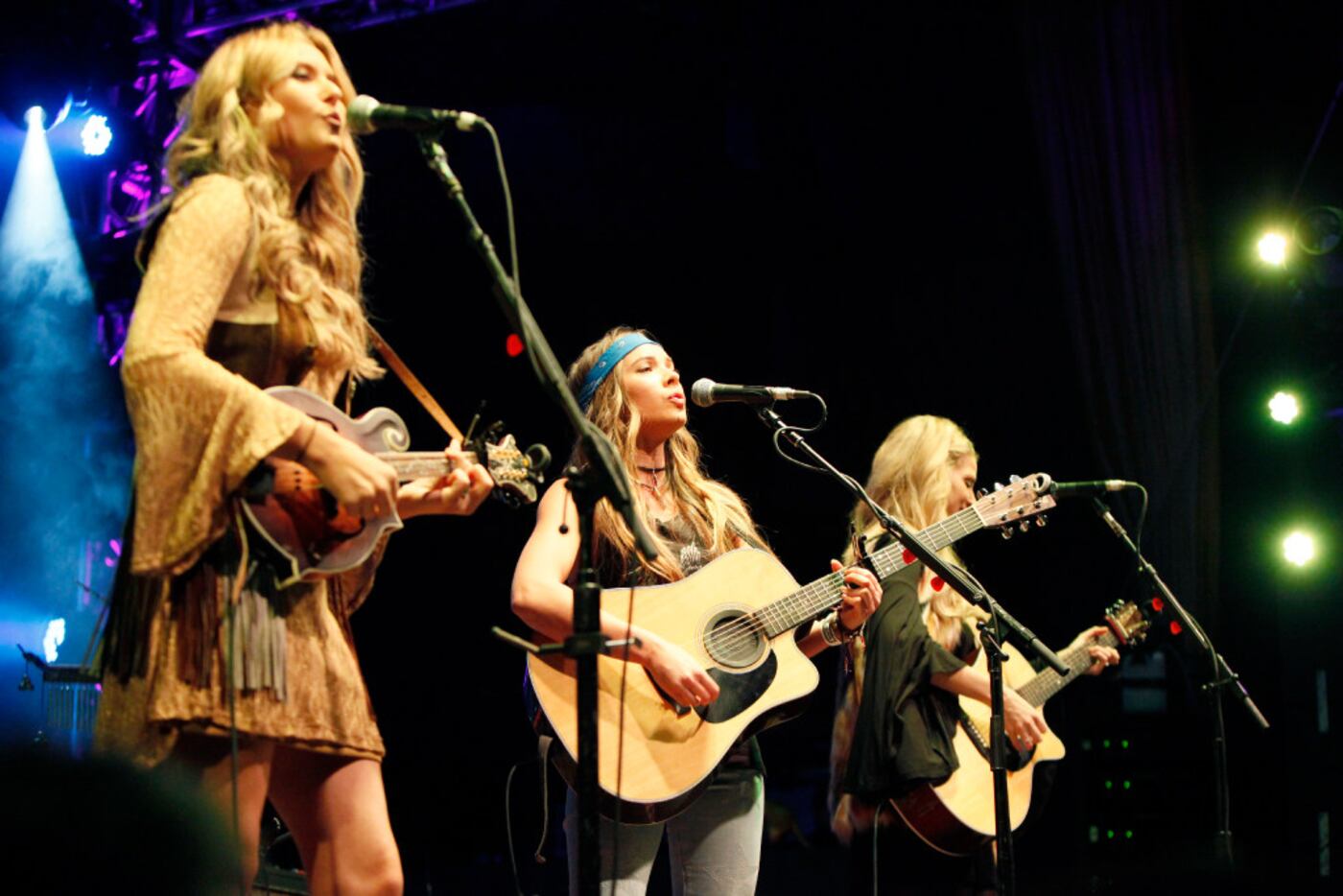 Country music group Runaway June, (Hannah Mulholland, left, Naomi Cooke and Jennifer Wayne,...