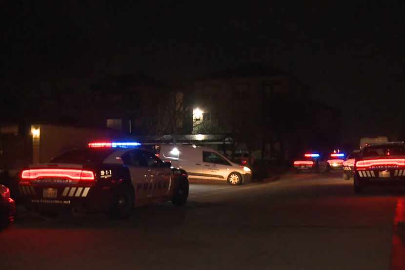 Dallas police at the scene of a fatal shooting Feb. 10, 2020, in which one person was...