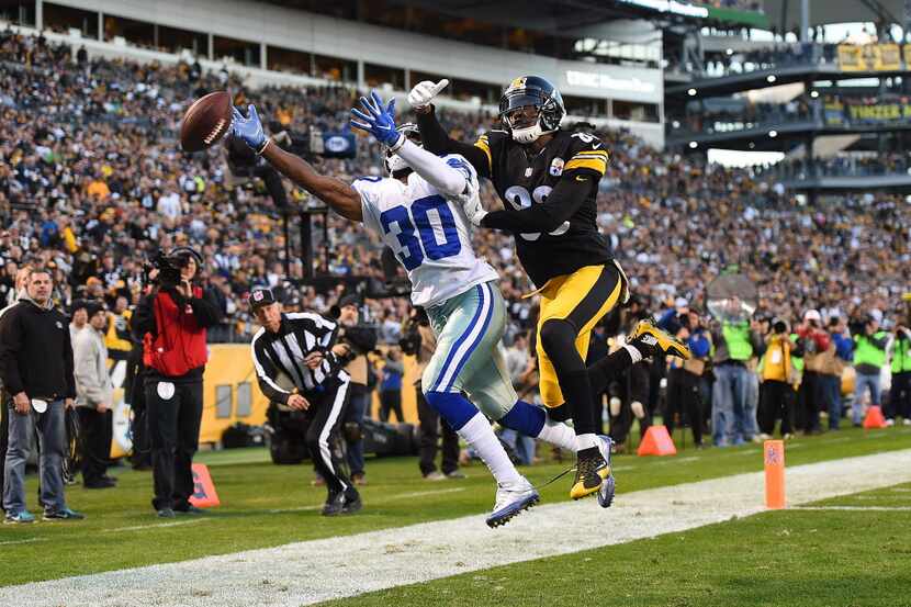 PITTSBURGH, PA - NOVEMBER 13:  Anthony Brown #30 of the Dallas Cowboys breaks up a pass...