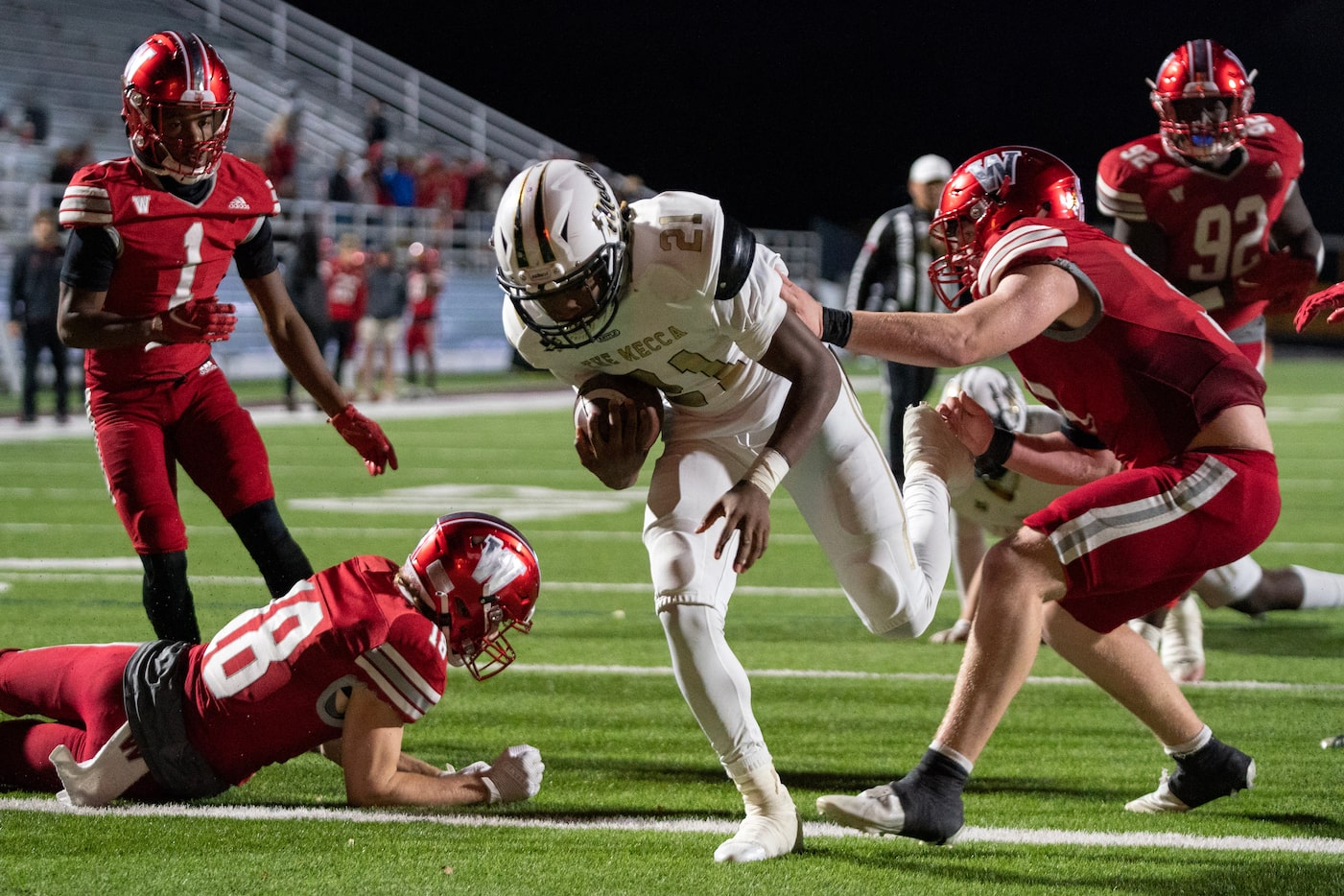 South Oak Cliff junior running back Danny Green (21) runs into the end zone ahead of Woodrow...