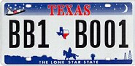 Texas license plates introduced in 2000.