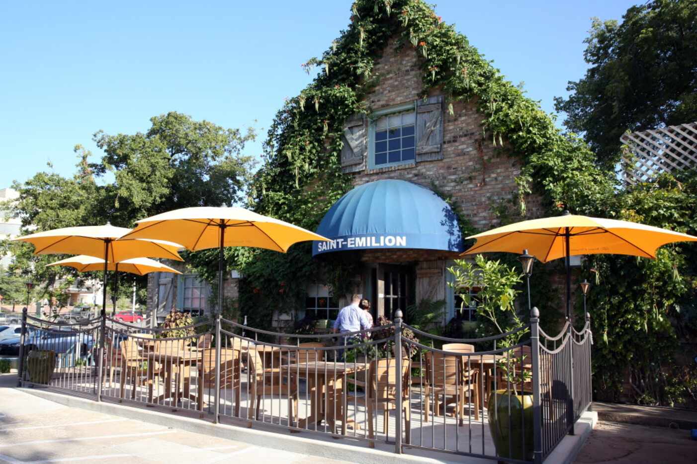 The patio at Saint-Emilion -- sip a pastis and you could swear you were on the terrace of an...