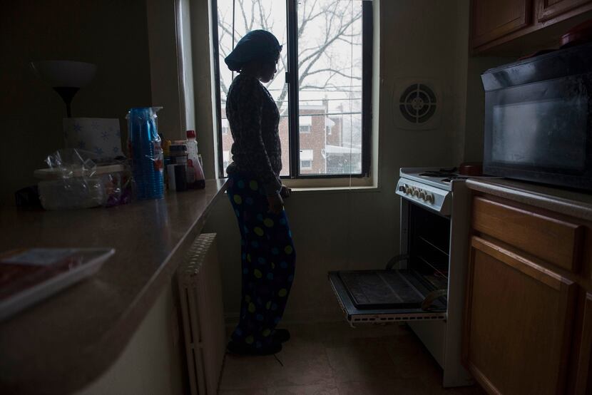  Chamika McLaughlin, 31, sometimes resorts to using the oven in her Washington apartment to...