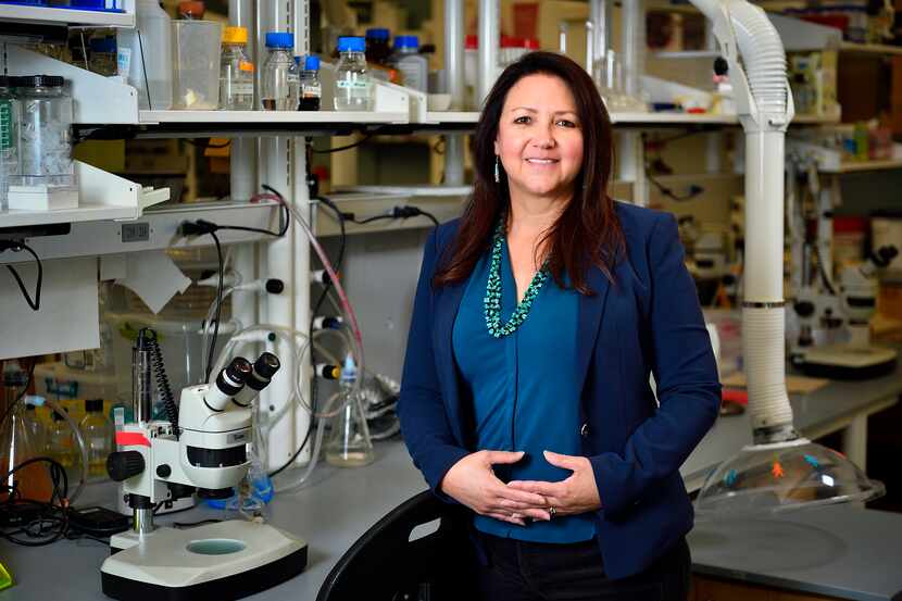 Dr. Pamela Padilla, dean for University of North Texas' College of Science, photographed in...