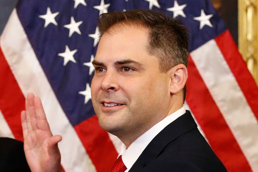 U.S. Rep. Mike Garcia, R-Calif., participates in a ceremonial swearing-in on Capitol Hill in...