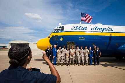 El Blue Angles C-130T, nicknamed “Fat Albert,” fue parte del Fort Worth Alliance Air Show en...