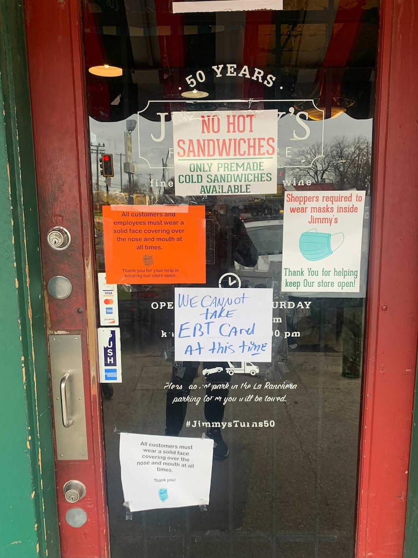 Masks are still required at Jimmy's Food Store in Dallas.