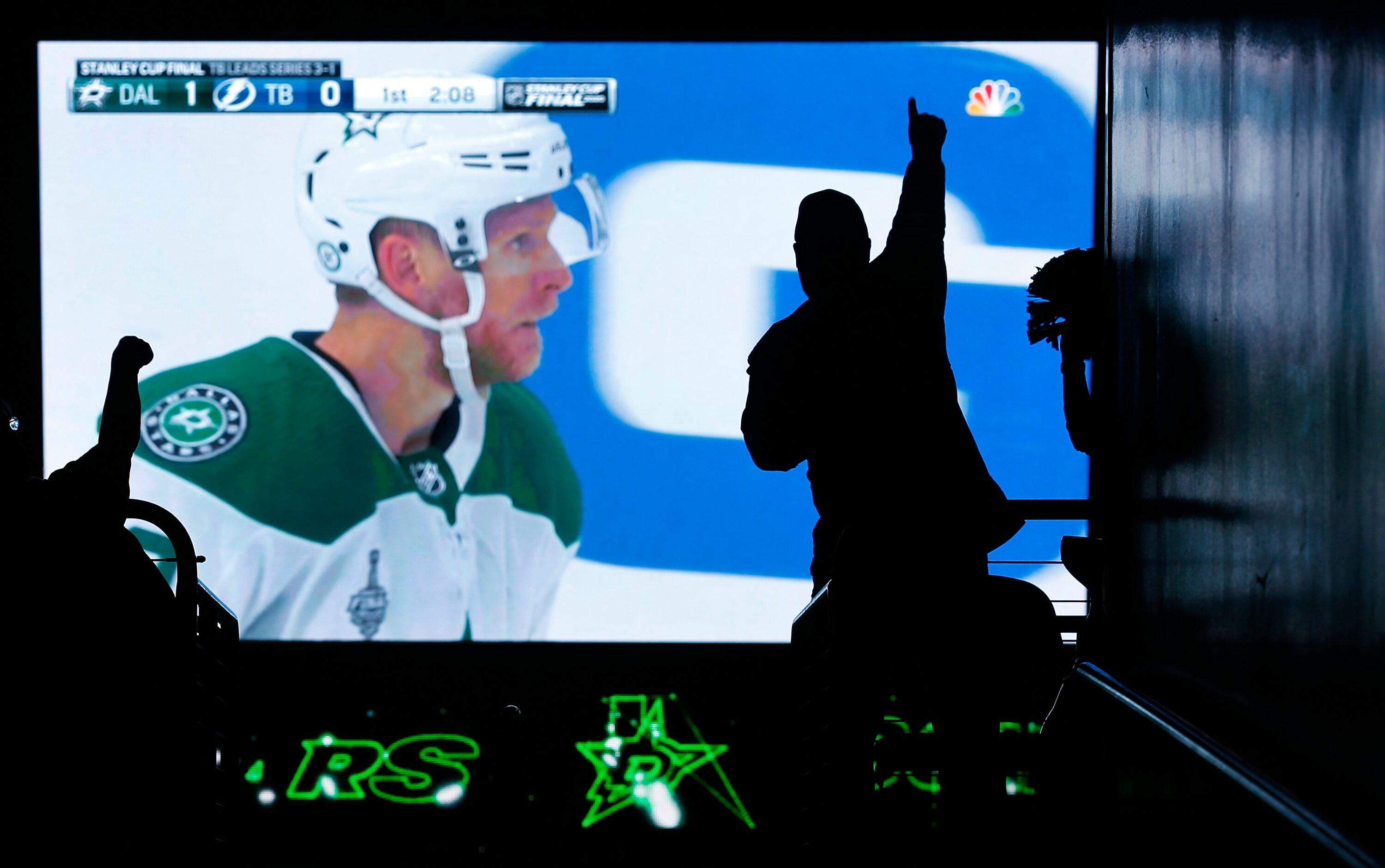 At a Stanley Cup Finals watch party at the American Airlines Center in Dallas, Stars fan...