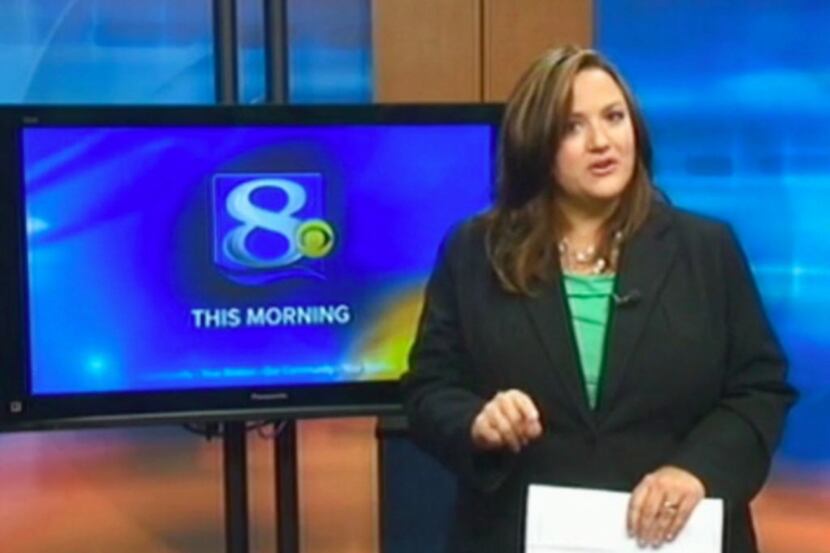 This frame grab provided by WKBT-TV in La Crosse, Wis., shows television anchorwoman...