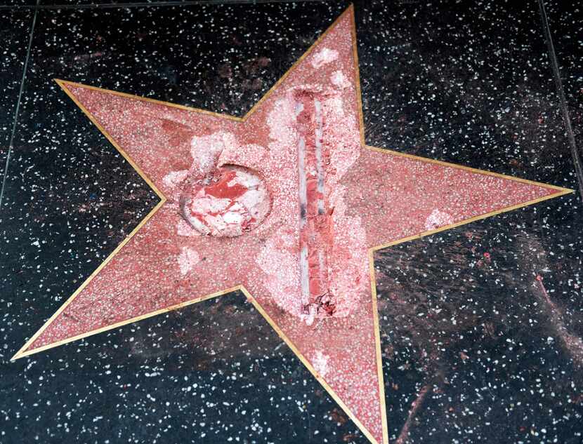 What was left of Donald Trump's Walk of Fame star after James Otis, his sledgehammer, and...