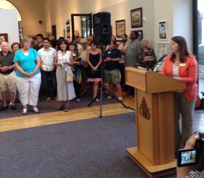 Marcie Inman presents awards in the 13th Annual Art Connection Members Exhibition at the...