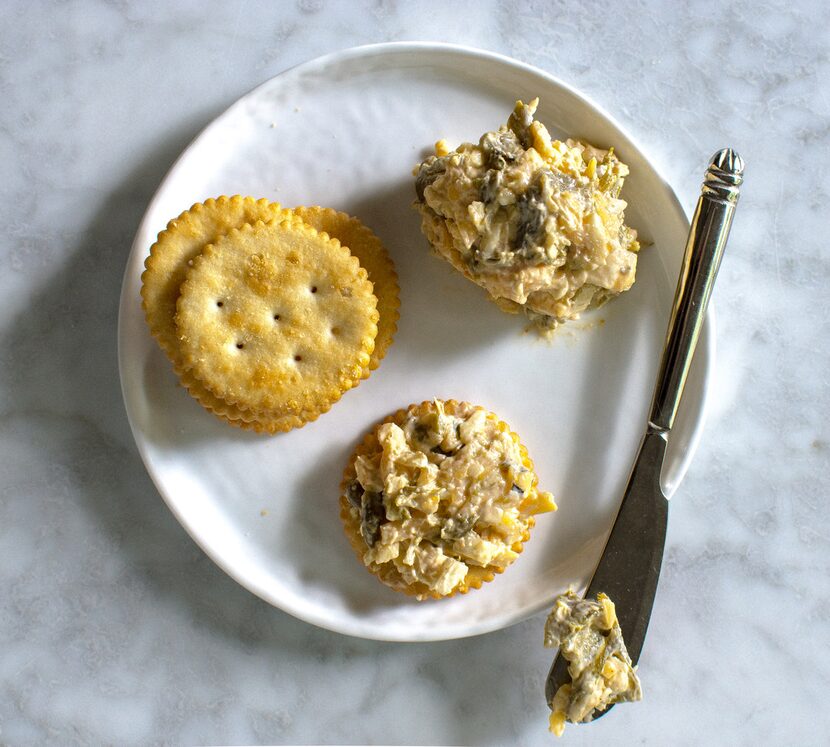 Hatch Green Chile Cheese, very similar to pimento cheese