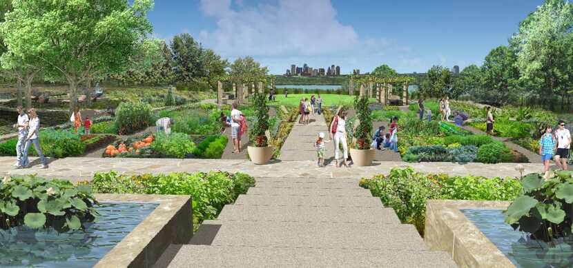 A rendering of the Dallas Arboretum's A Tasteful Place, its new edible garden scheduled to...