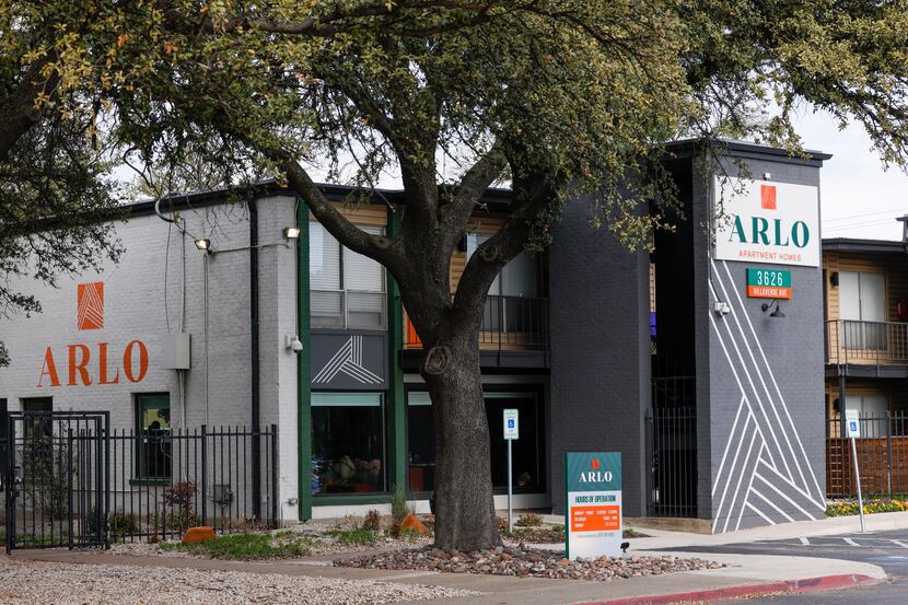 Arlo Apartment Homes sits along Marsh Lane in Dallas on Monday, March 13, 2023. Four were...