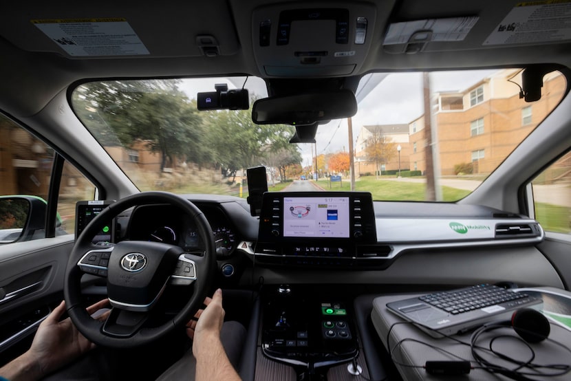 Sight autonomy engineer Chris Hollwedel with May Mobility, an autonomous vehicle service in...