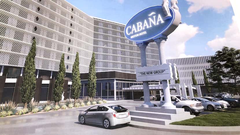 Proposed redevelopment plans for the Cabana Hotel on Stemmons Freeway on the west side of...