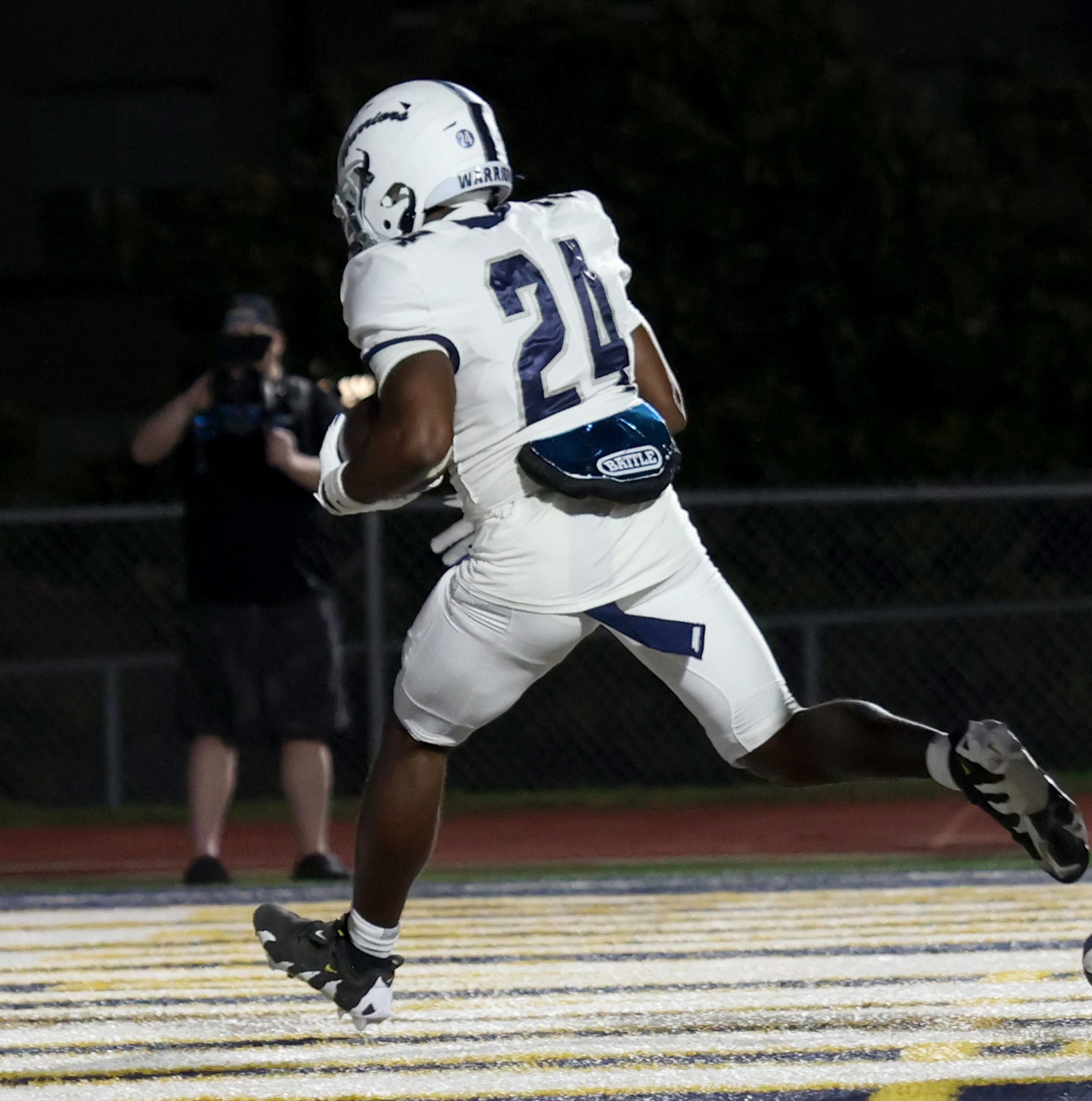 Argyle Liberty Christian running back Quenton Brown (24) scampers into the end zone for a...