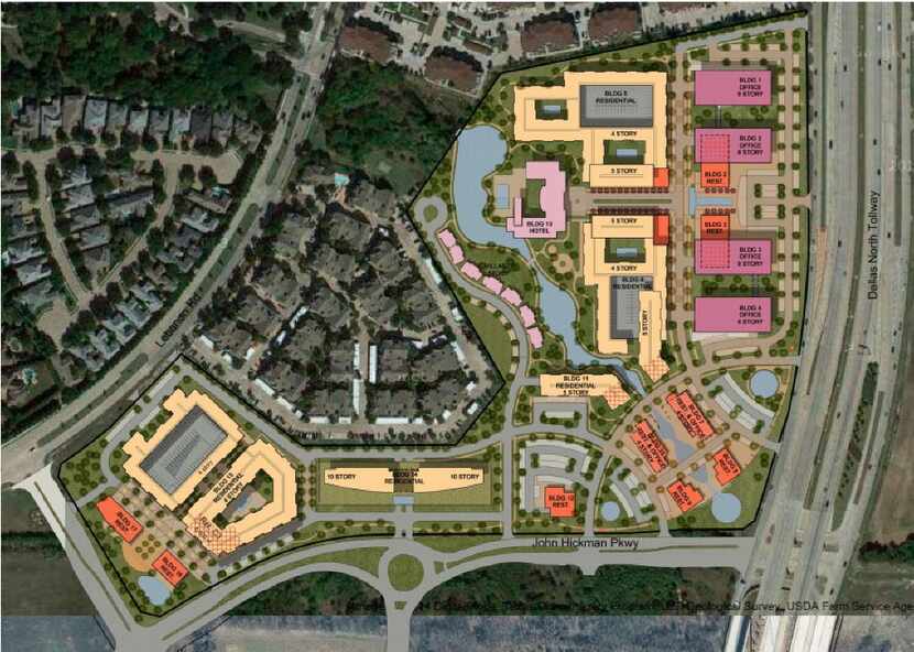 This is the master plan proposed for The Gate, a mixed-use development in Frisco by...