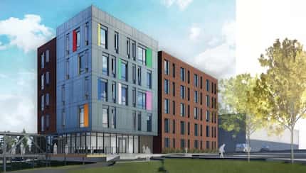A rendering of Oak Lawn Place, an 84-unit "LGBTQIA+-affirming" senior housing development on...