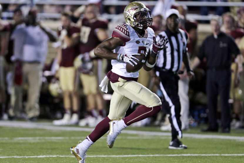 FILE - In this Sept. 18, 2015, file photo, Florida State defensive back Jalen Ramsey (8)...