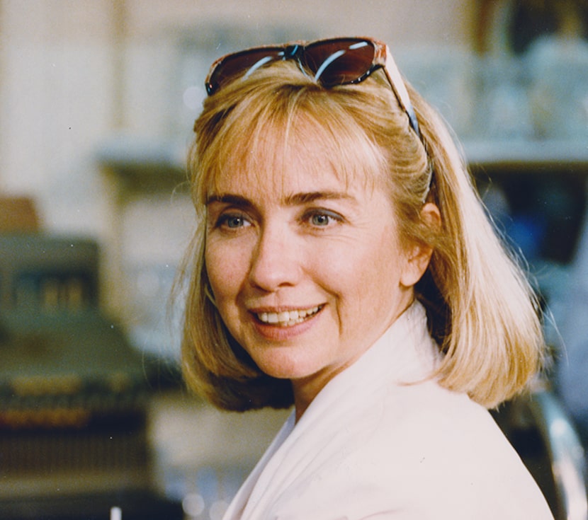  Hillary Clinton campaigning with Bill in Corsicana, Texas on August 28, 1992. (David...