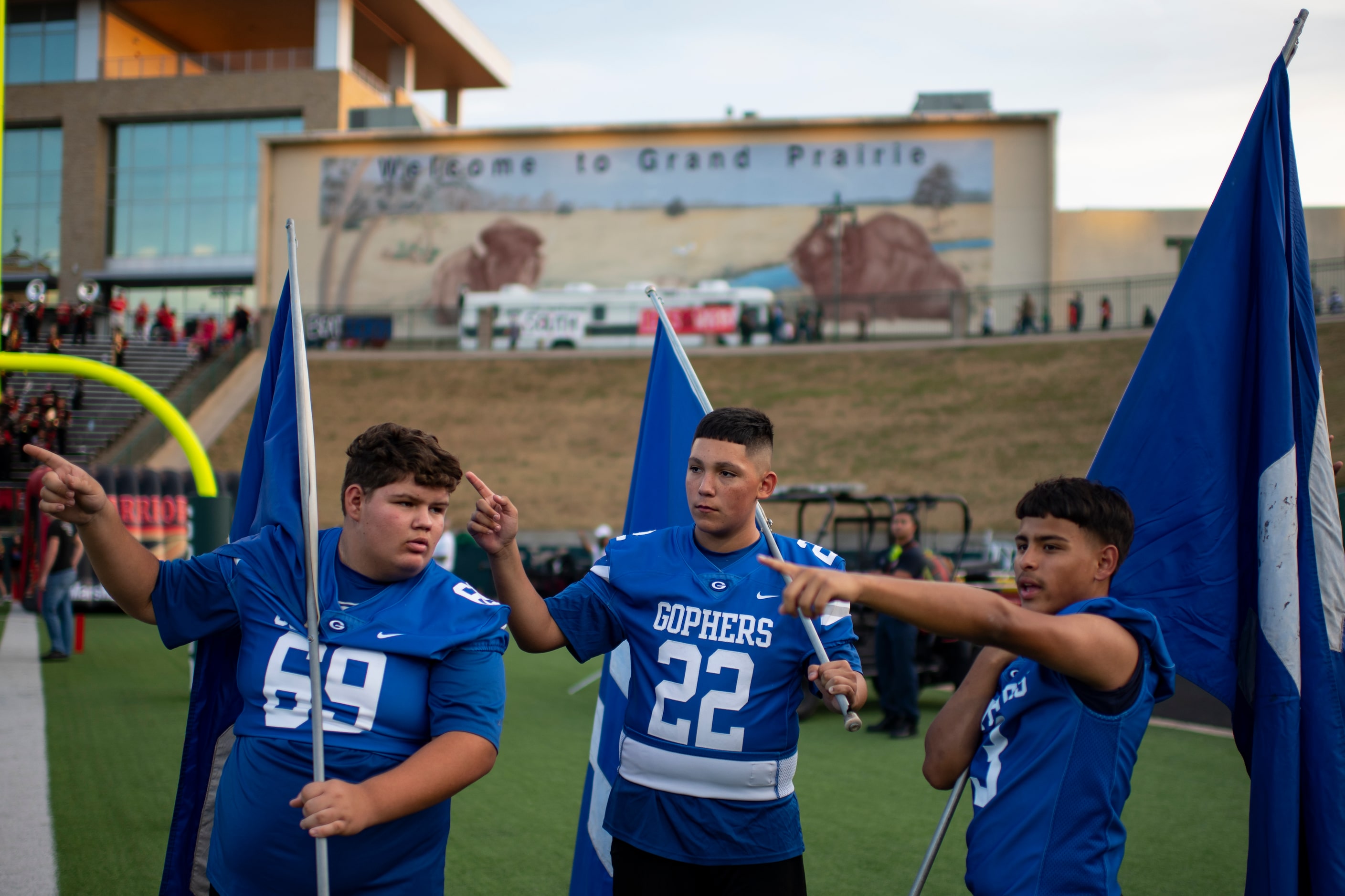 From left, freshmen Christian Lambert, Anthony Bonilla and Anthony Gonzales all go along...