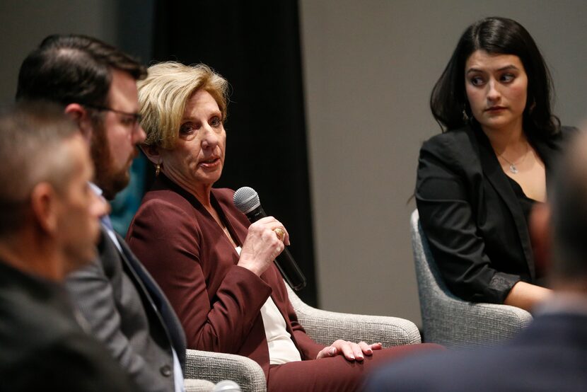 Shannon Gleason Dion (center) talks about her experience taking part in the project...