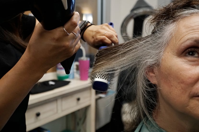 Hairstylist Veronica Vazquez of Sola Salons in Colleyville helped ease Harriet Blake’s...
