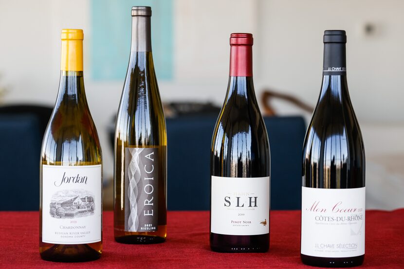 Fall wines, from left: Jordan, Eroica, SLH and Mon Coeur Côtes-Du-Rhône. 