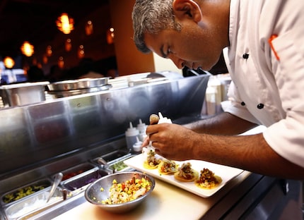 Chef Vijay Sadhu, photographed here at Pepper Smash in Plano in 2019, went on to be the...