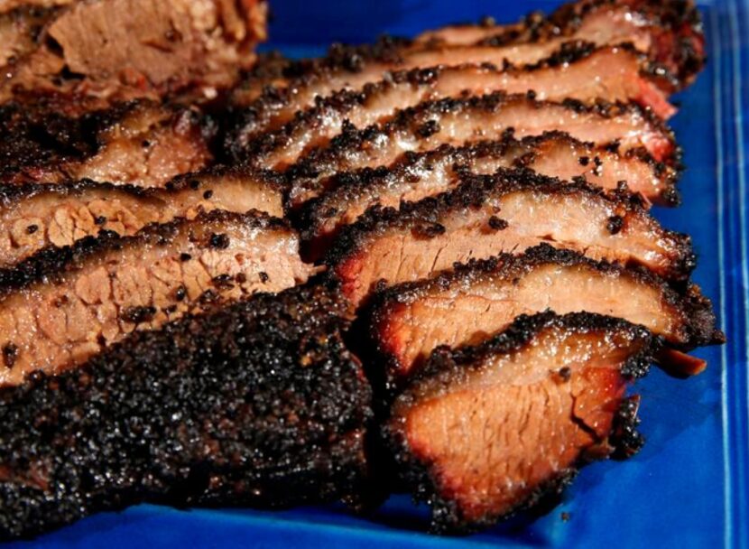 Once the brisket is cut, it's time to eat. No dawdling.