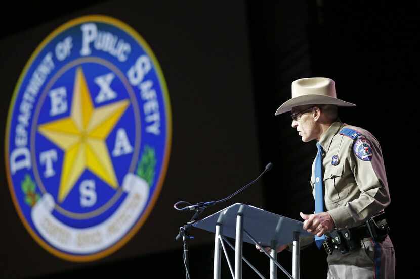 Texas Department of Public Safety Director Steven McCraw speaks during the 155th trooper...