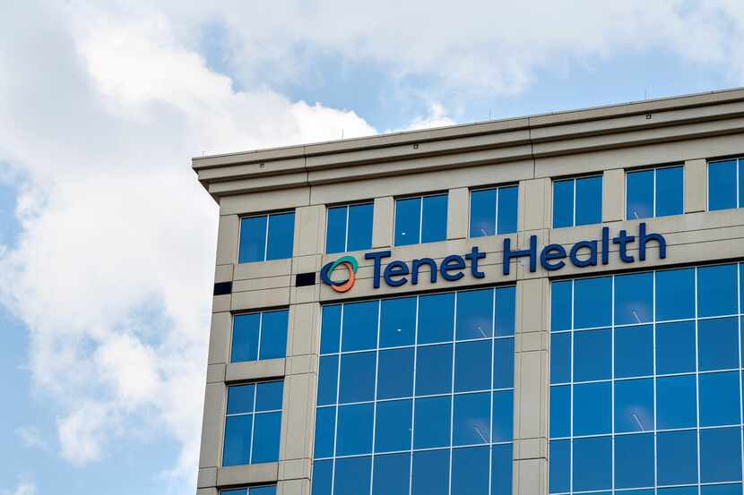 The building housing Tenet Healthcare's headquarters stands next to the Dallas North Tollway.