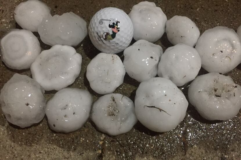 Golf ball size hail hit Duncanville, Texas on Wednesday morning, April 26, 2017, around 6...