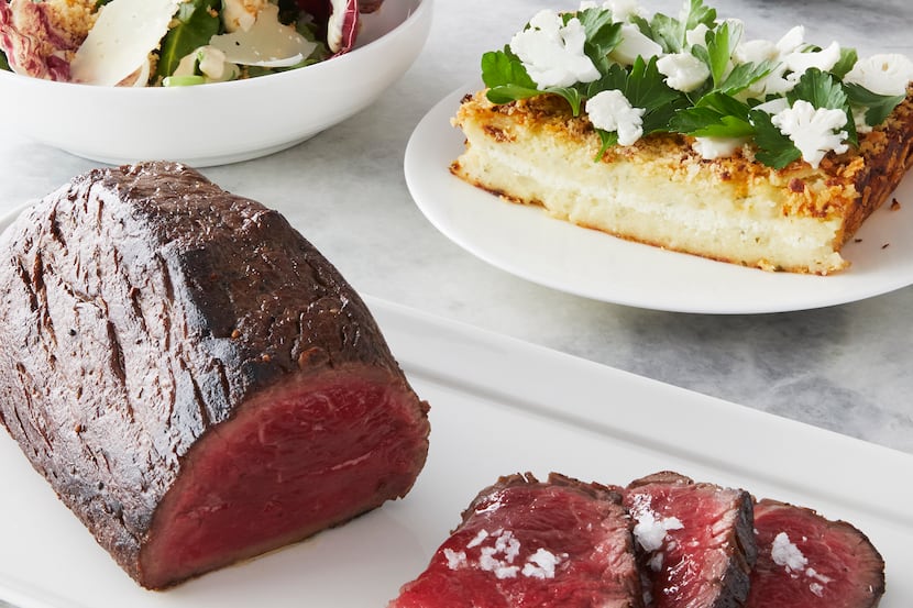Neiman Marcus steak dinner comes ready to reheat at home. In Dallas-Fort Worth, it's...