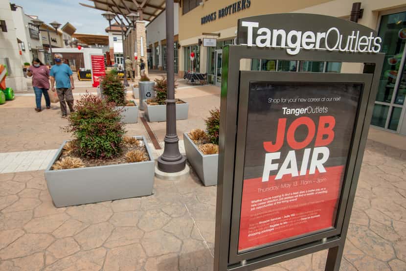 Tanger Outlets hosts a a job fair at Fort Worth, Texas location on May 13, 2021. (Robert W....