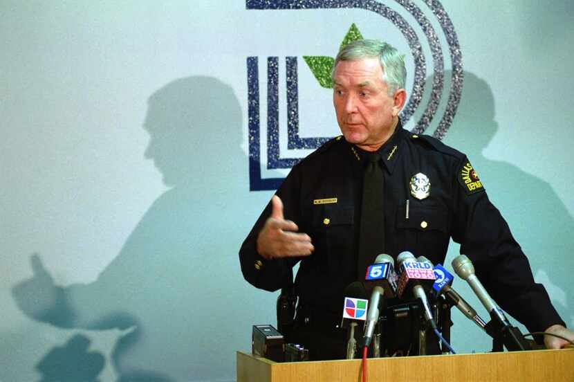 Dallas Police Chief William Rathburn answered questions during his tenure from 1991 to 1993.