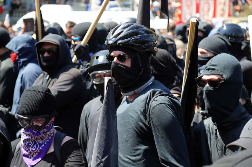 Antifa members showed up in force for a free-speech rally last month in Berkeley, Calif....