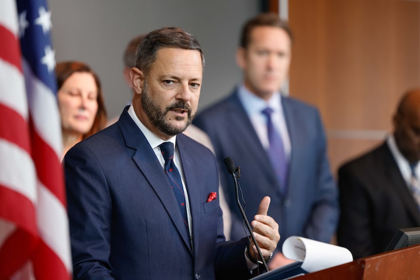 State Rep. Rafael Anchía during a press conference in Dallas on March 6. Anchía joined...